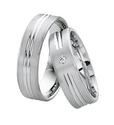 Linden Trauringe / Eheringe Dällikon aus Gold mit Diamant (W/si) - 532/533